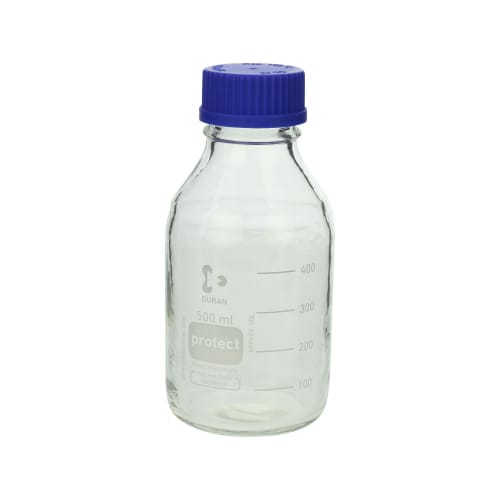 带蓝色盖的安全外套螺旋盖瓶 500mL 017280-500A