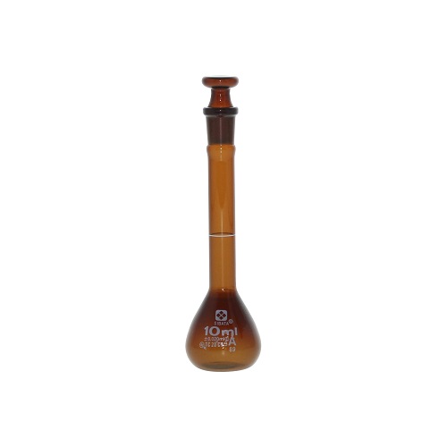 Shibata Scientific 容量瓶（完整容量瓶）特级棕色带玻璃平塞 10mL 020070-10A