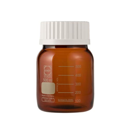 旋盖瓶（广口）GLS-80 棕色带白盖 500mL 017250-3500A