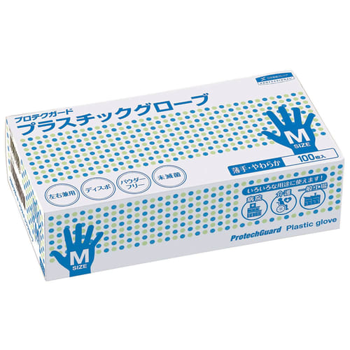 Nippon Paper Crecia Protect Guard 塑料手套 M 尺寸 69250 100 张