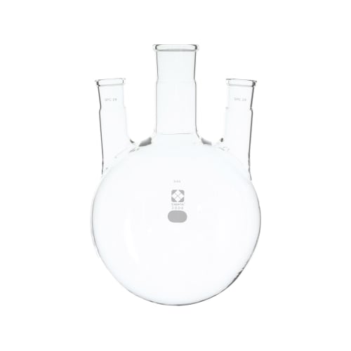 SPC三口丸底フラスコ 3000mL 透明折合45/侧SPC19