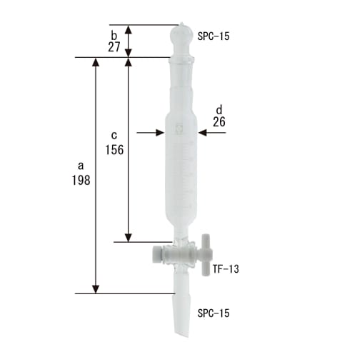 SPC 圆柱形分液漏斗，带 PTFE 旋塞和刻度 25mL 030270-1525