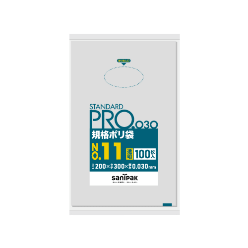 STANDARD PRO 规格ポリ袋 L11 11号 0.03t 透明 100P×30册