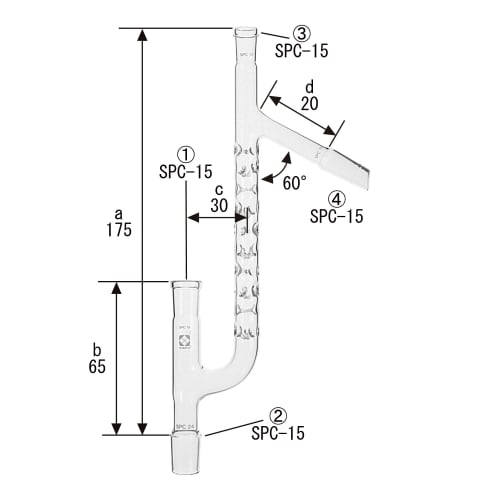 Shibata Scientific SPC 分数管 Claisen SPC15-15-15 030780-15200