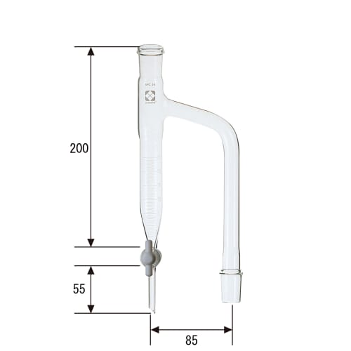 Shibata Scientific SPC 水定量接收器，带 PTFE 旋塞 20mL 032020-20