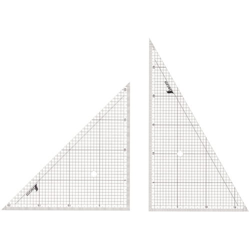 Shinwa 三角尺 30 厘米，带网格刻度 2 件套 77062