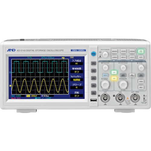 A&D 数字示波器 AD-5143 ≪频段：25MHz 输入：2ch *大采样率：250MS/s≫