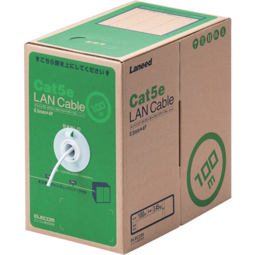 elecom eu ou rohs指令lan cab5e cat5e 100m白色LD-CT2/WH100/RS