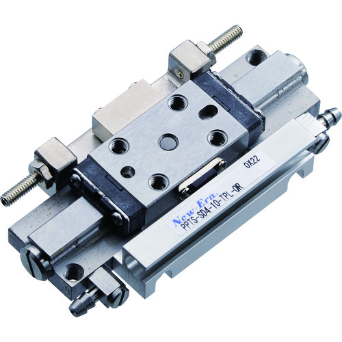 新时代的pico台式缸内径φ4冲程10毫米，带有磁性开关轨道轨道空气拟合肘金属挡块，两侧可调节机构PPTS-SD4-10-TPL-QR