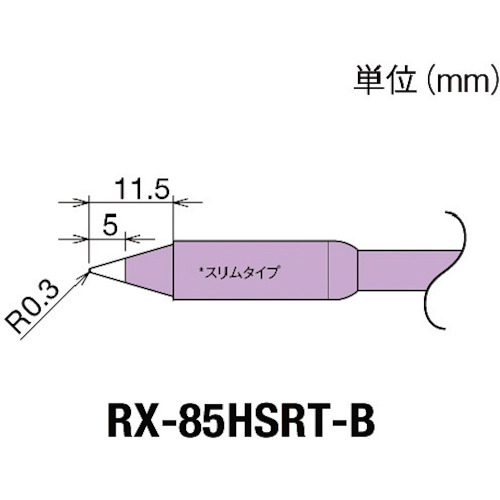 良好的替换提示（RX-8系列）锡端宽度r0.3mm rx-85hsrt-b