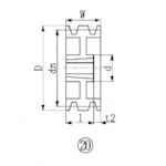 ＥＶＮ　ブッシングプーリー　ＳＰＡ　２００ｍｍ　溝数３　SPA200-3